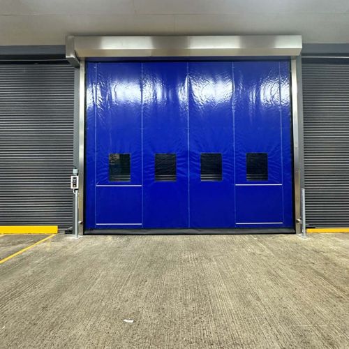 Large blue Warehouse Doors